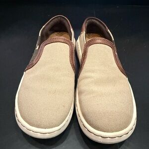Ariat Tan and Brown Slip-On Loafers